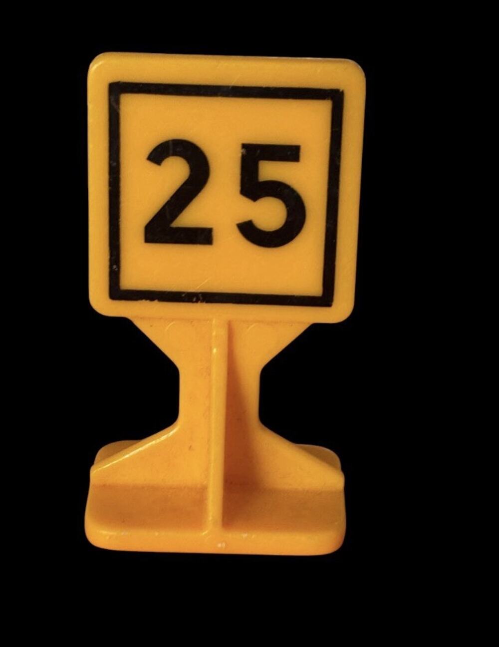 Vtg 1970s Fisher Price Little People #125 Police Car Speed 25 MPH Road Sign Rare